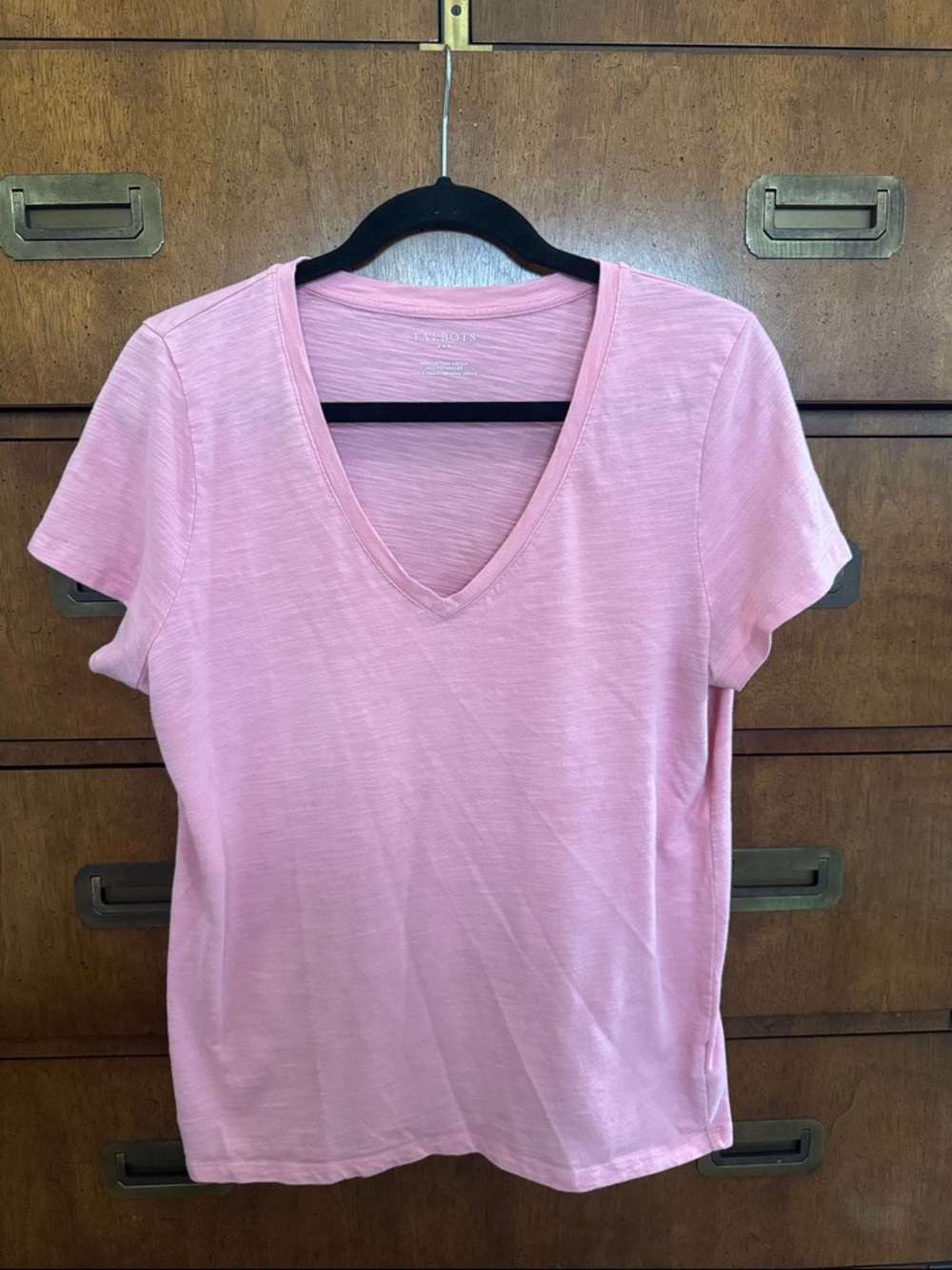 Talbots Light Pink V-Neck Short Sleeve Tee